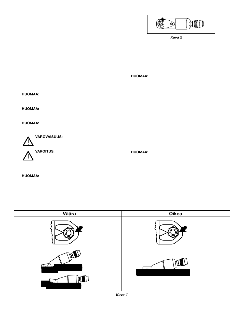 Väärä oikea | Enerpac NC-Series User Manual | Page 26 / 39