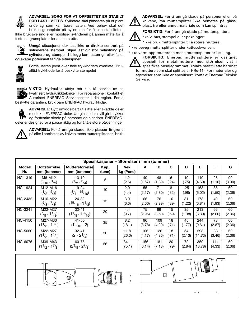 Enerpac NC-Series User Manual | Page 28 / 39