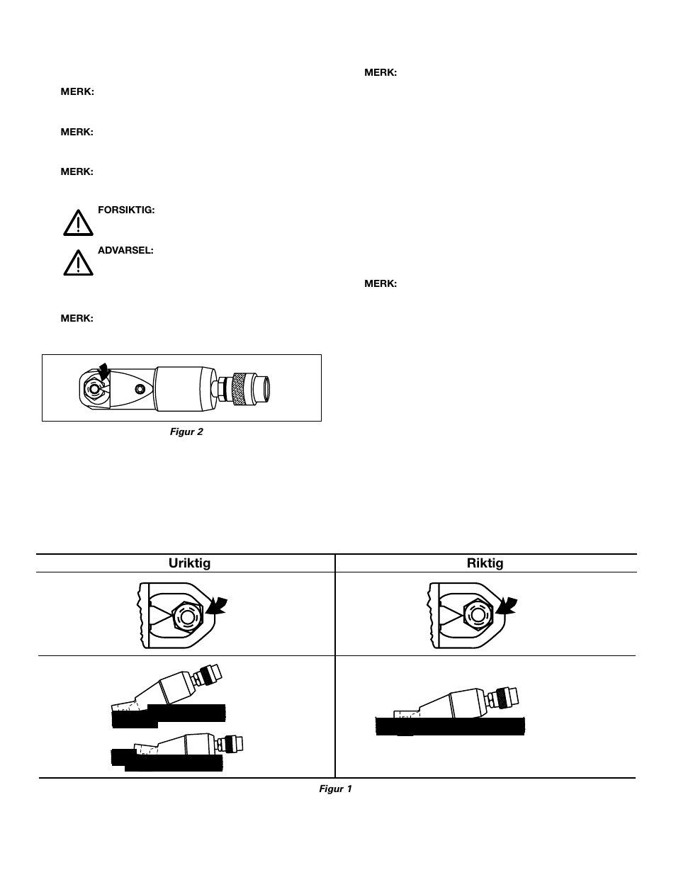 Uriktig riktig | Enerpac NC-Series User Manual | Page 29 / 39