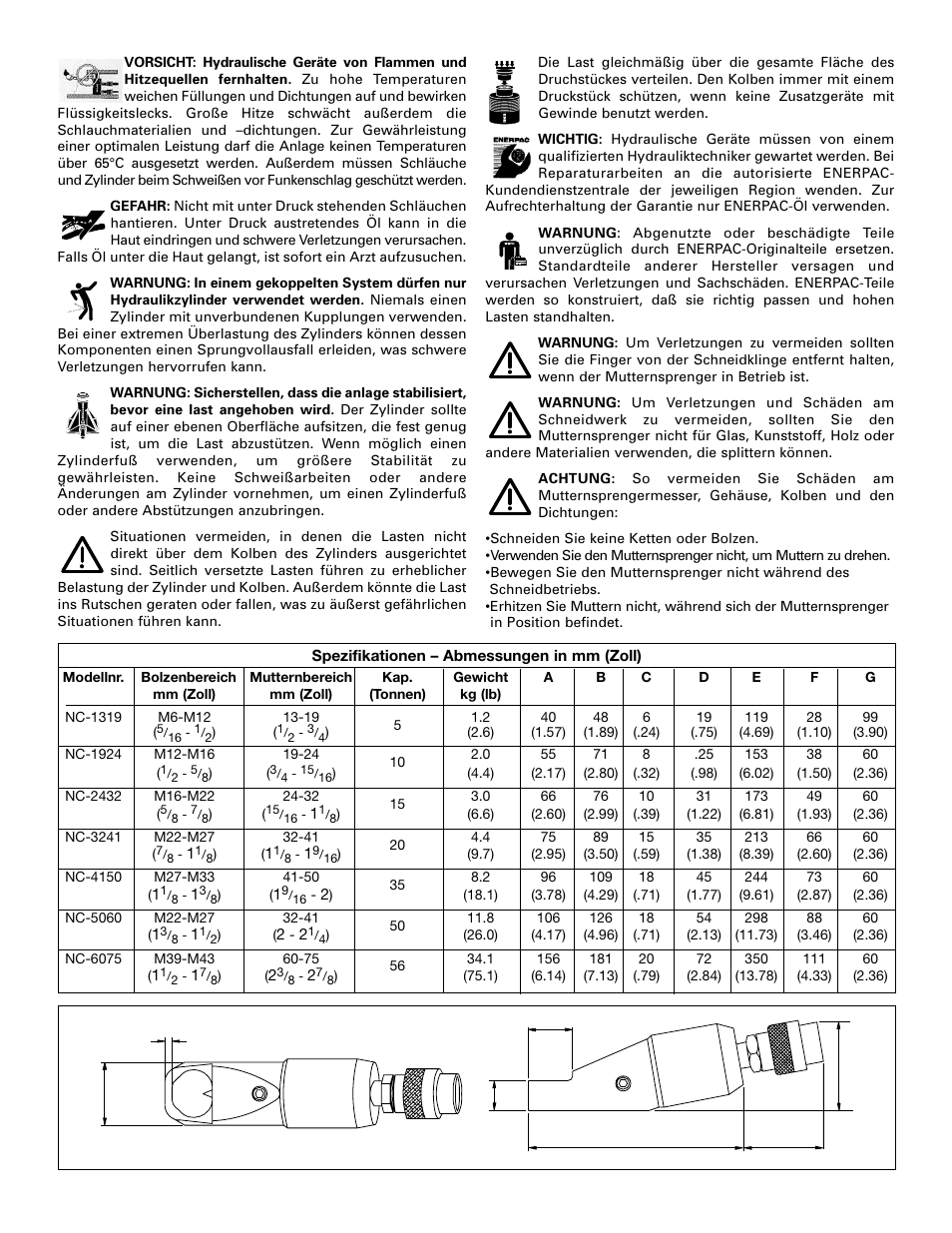 Enerpac NC-Series User Manual | Page 9 / 39