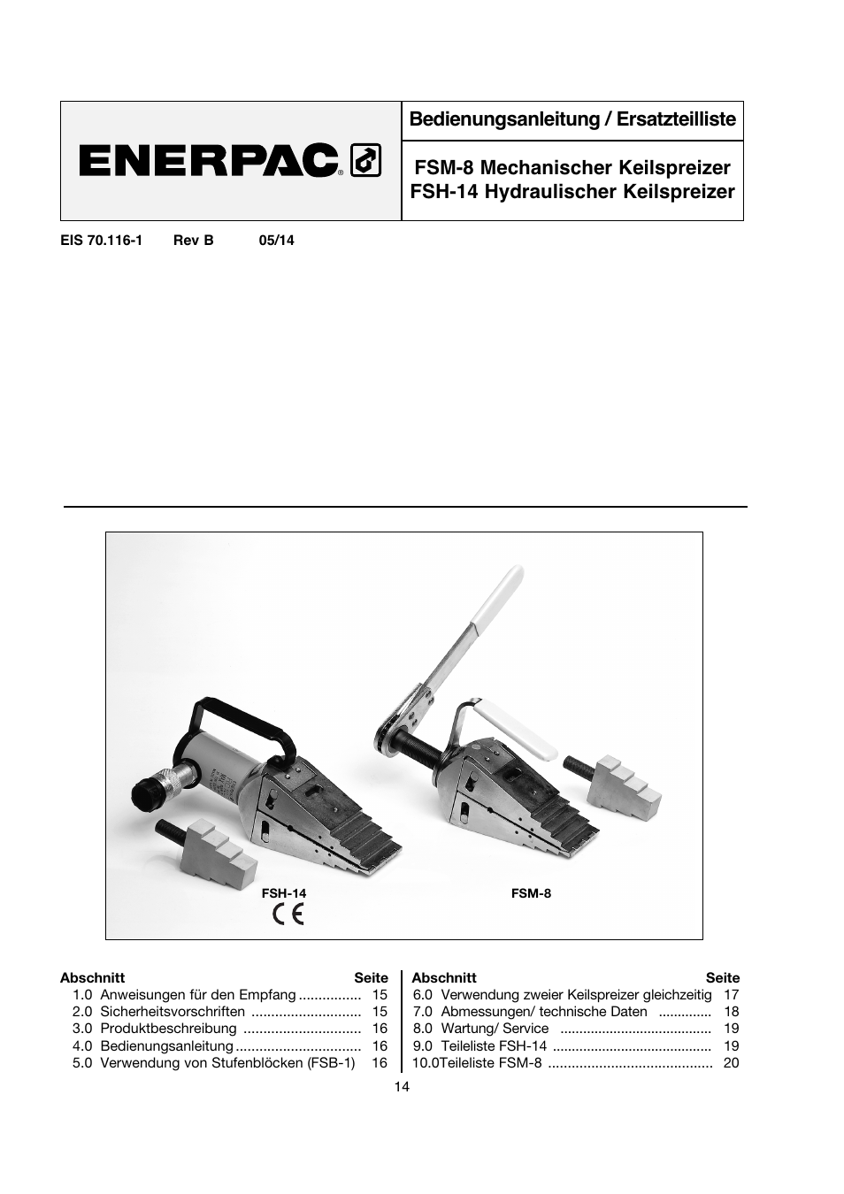 Enerpac FSM-Series User Manual | Page 14 / 56