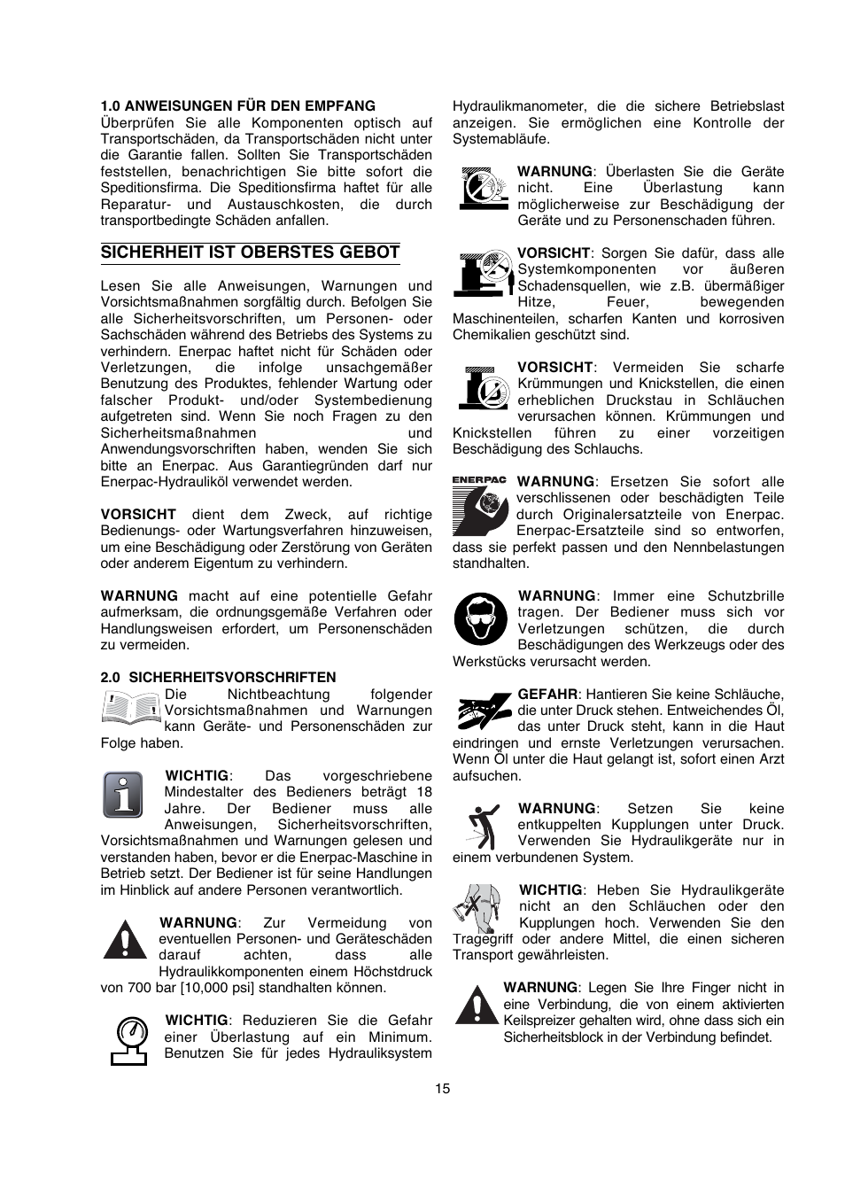 Enerpac FSM-Series User Manual | Page 15 / 56