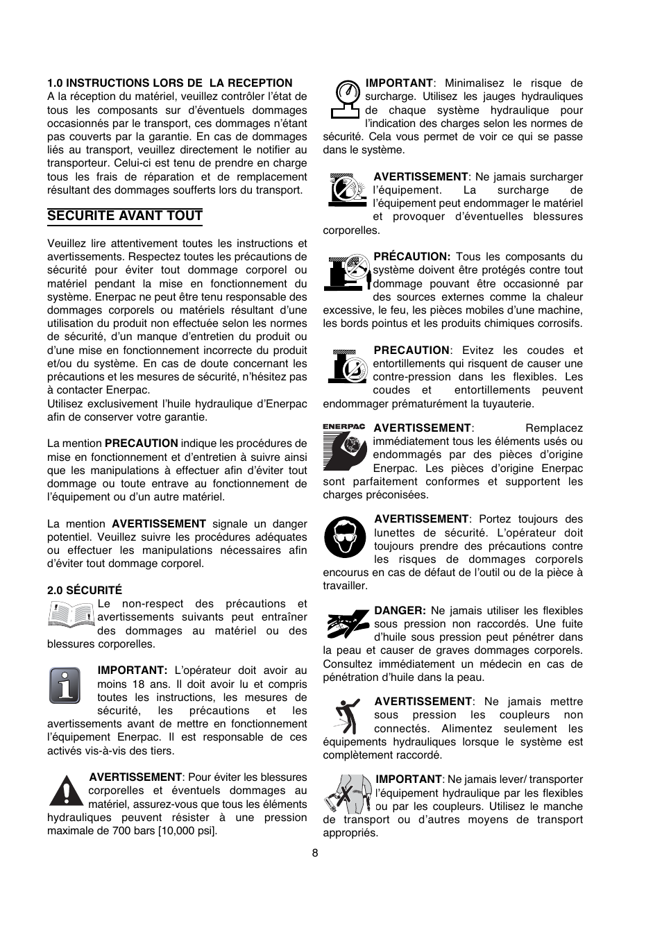 Enerpac FSM-Series User Manual | Page 8 / 56