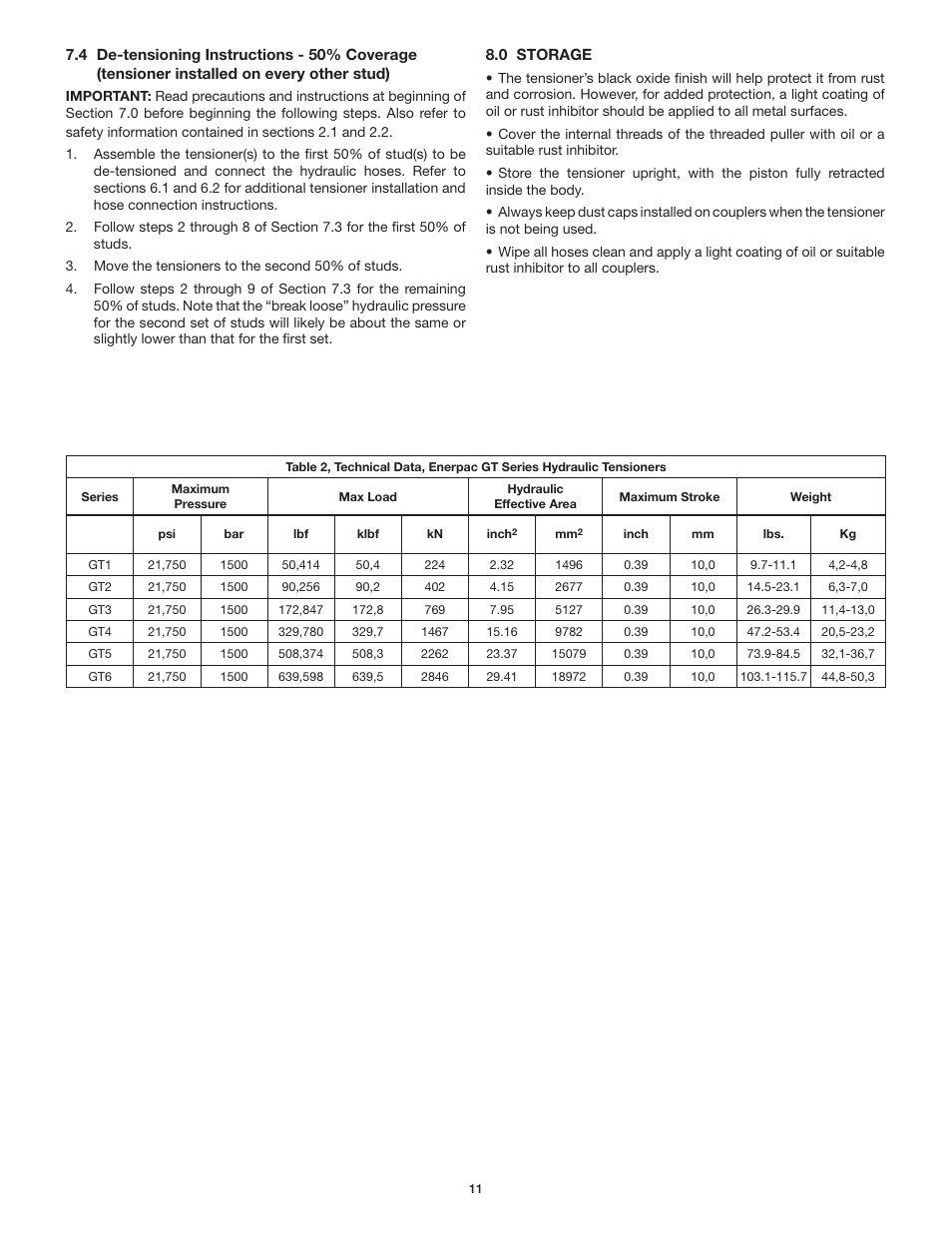 Enerpac GT-Series User Manual | Page 11 / 134