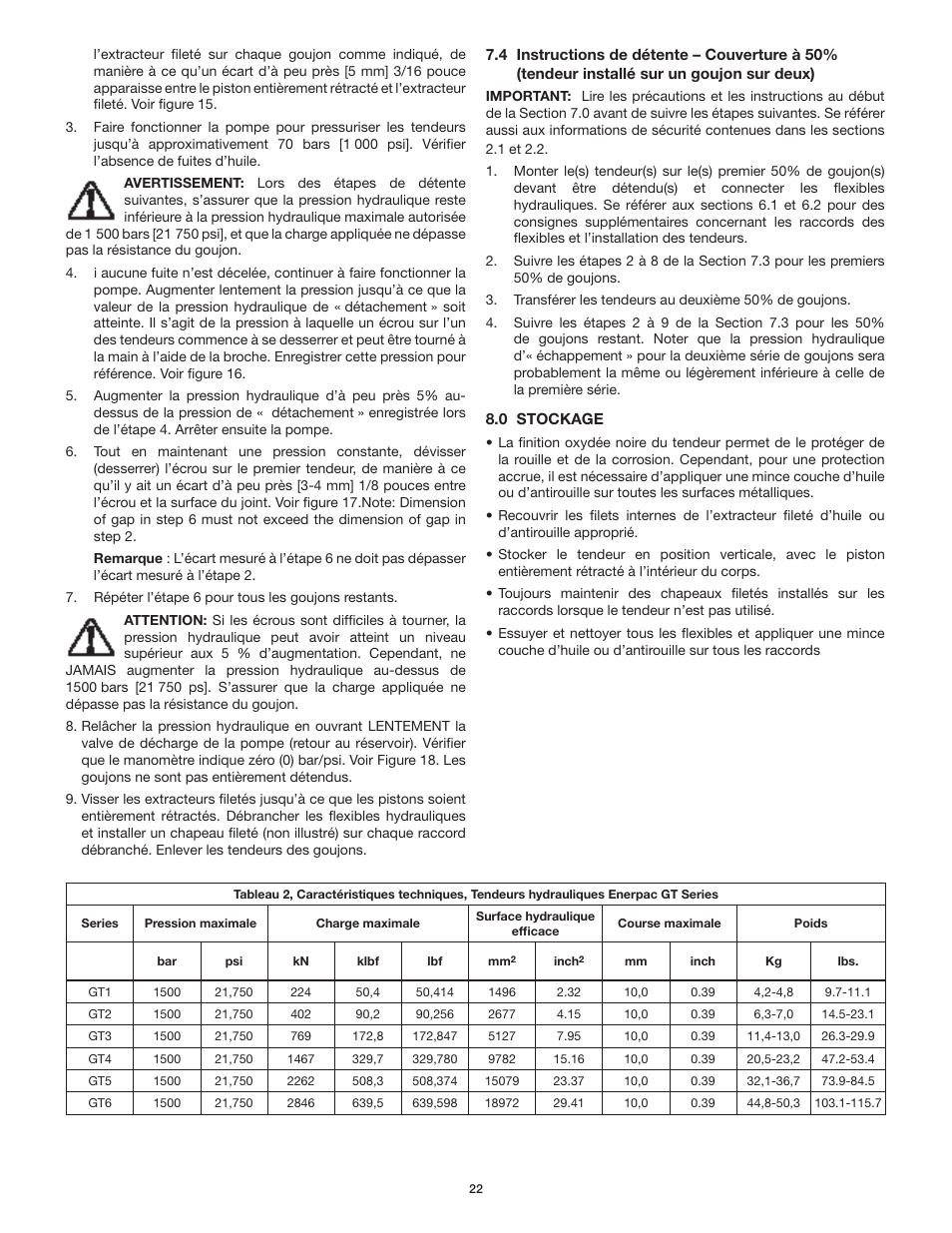 Enerpac GT-Series User Manual | Page 22 / 134