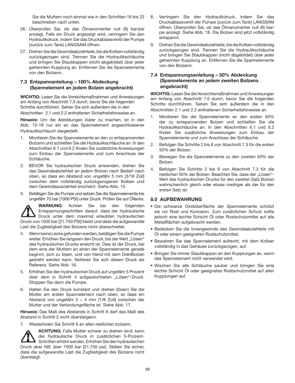 Enerpac GT-Series User Manual | Page 33 / 134