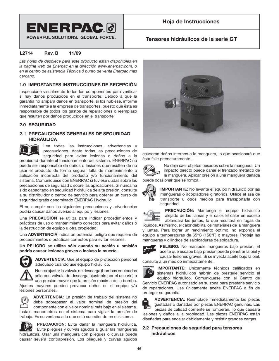 Enerpac GT-Series User Manual | Page 46 / 134