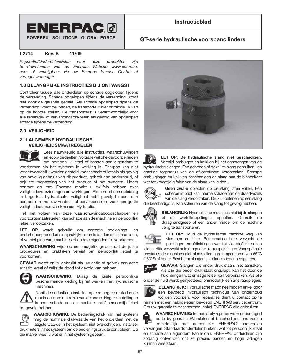 Enerpac GT-Series User Manual | Page 57 / 134