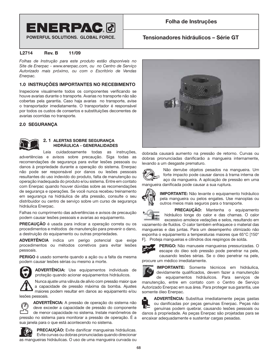 Enerpac GT-Series User Manual | Page 68 / 134