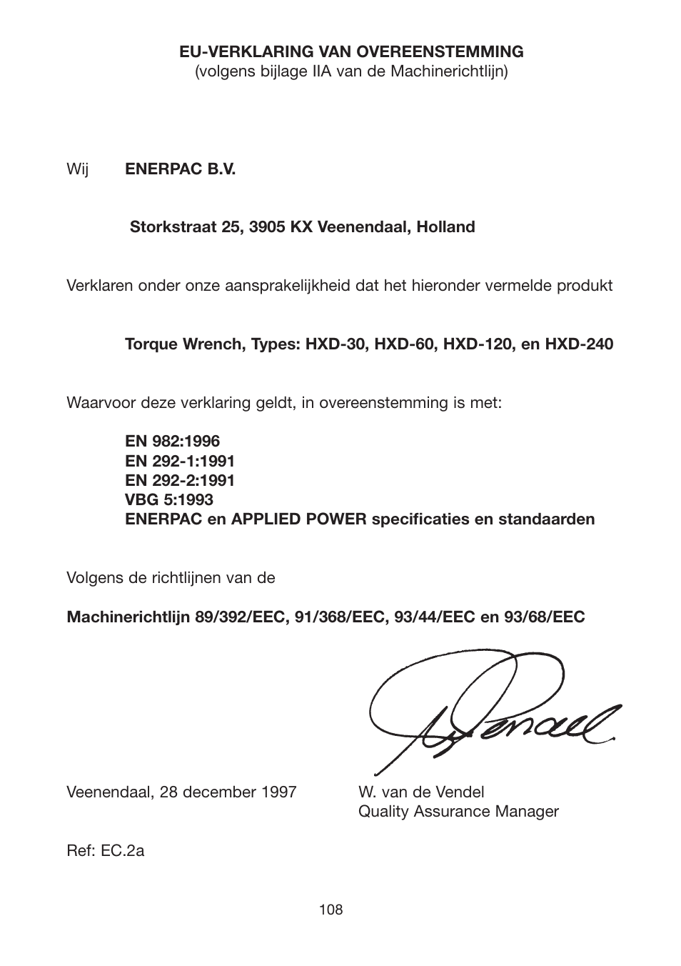 Enerpac HXD-Series User Manual | Page 108 / 172