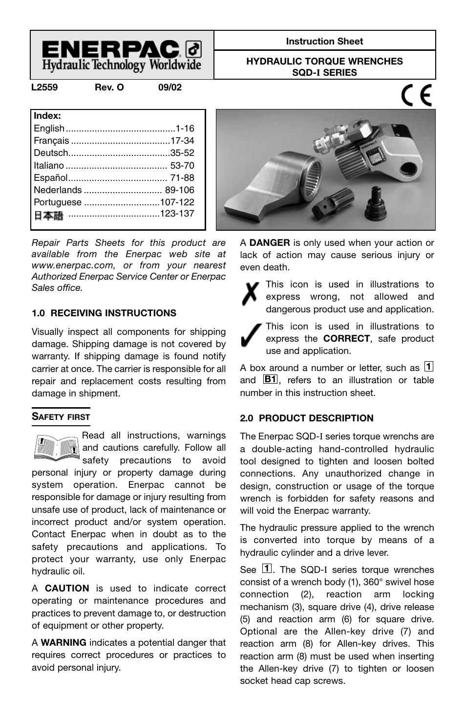 Enerpac SQD-Series User Manual | 140 pages