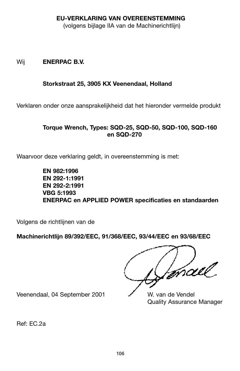 Enerpac SQD-Series User Manual | Page 106 / 140