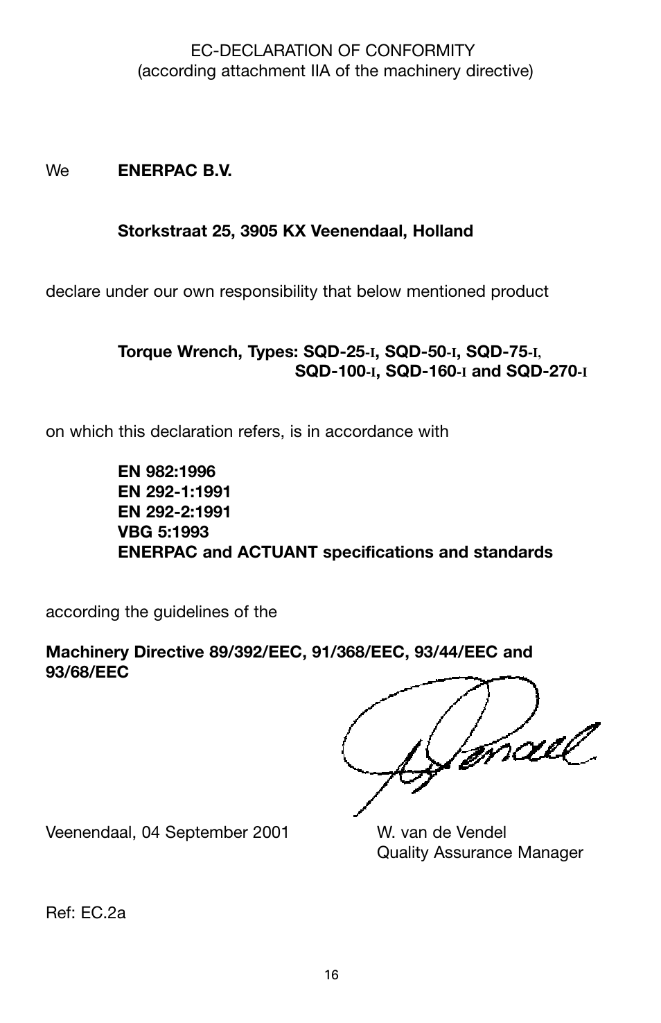 Enerpac SQD-Series User Manual | Page 16 / 140