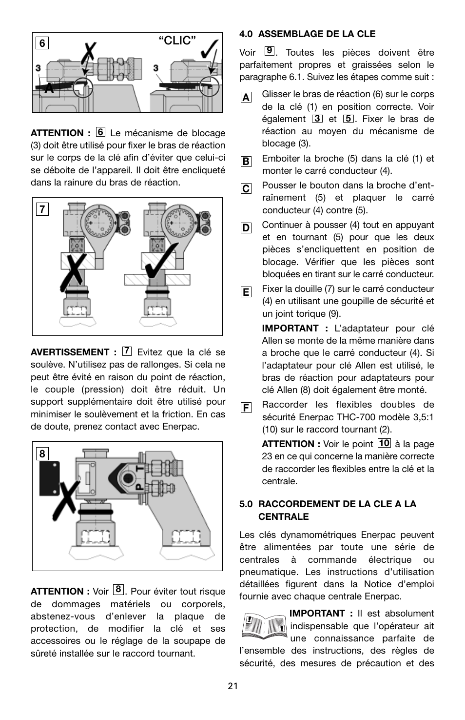 Clic | Enerpac SQD-Series User Manual | Page 21 / 140