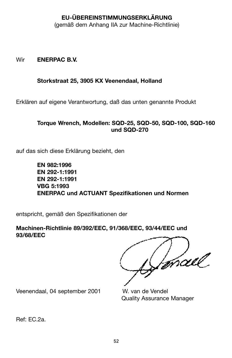 Enerpac SQD-Series User Manual | Page 52 / 140