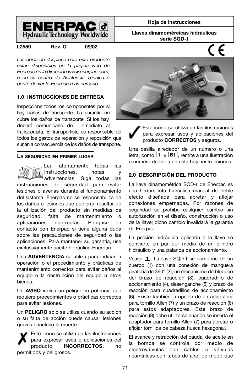 Enerpac SQD-Series User Manual | Page 71 / 140