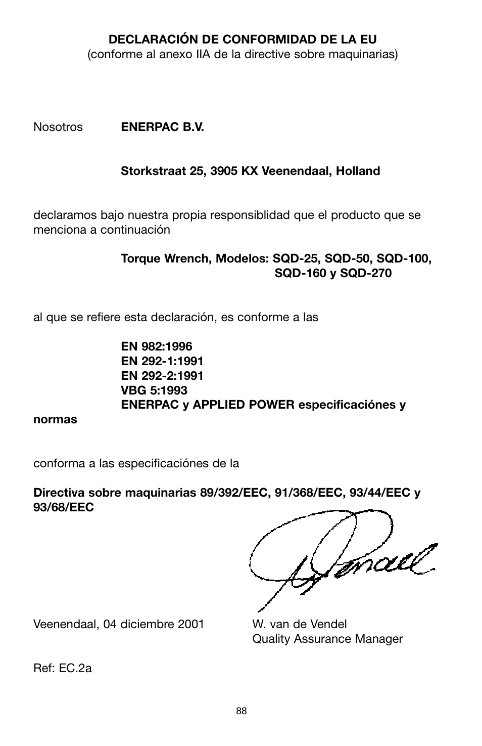 Enerpac SQD-Series User Manual | Page 88 / 140