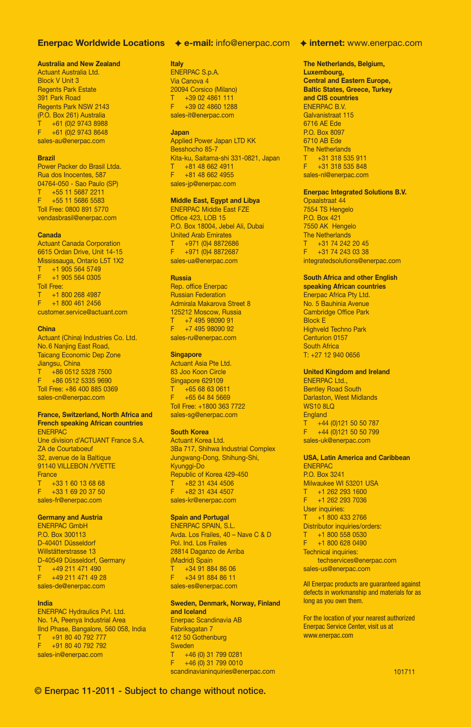 Enerpac W35000 User Manual | Page 28 / 28