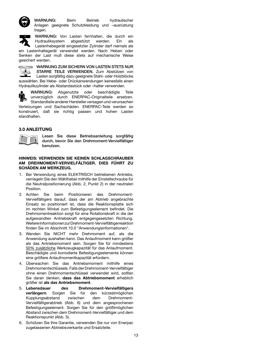 Enerpac E-Series User Manual | Page 13 / 70