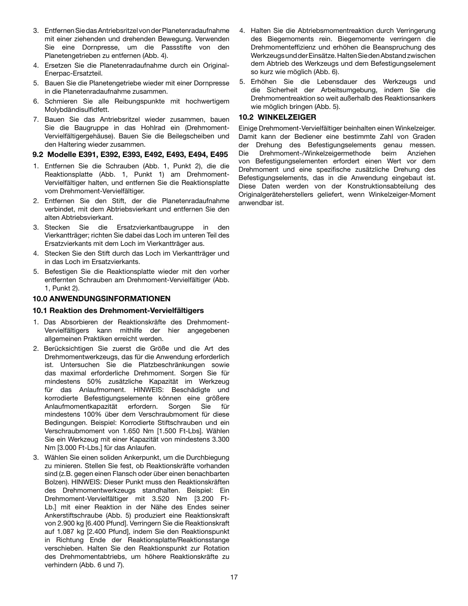 Enerpac E-Series User Manual | Page 17 / 70