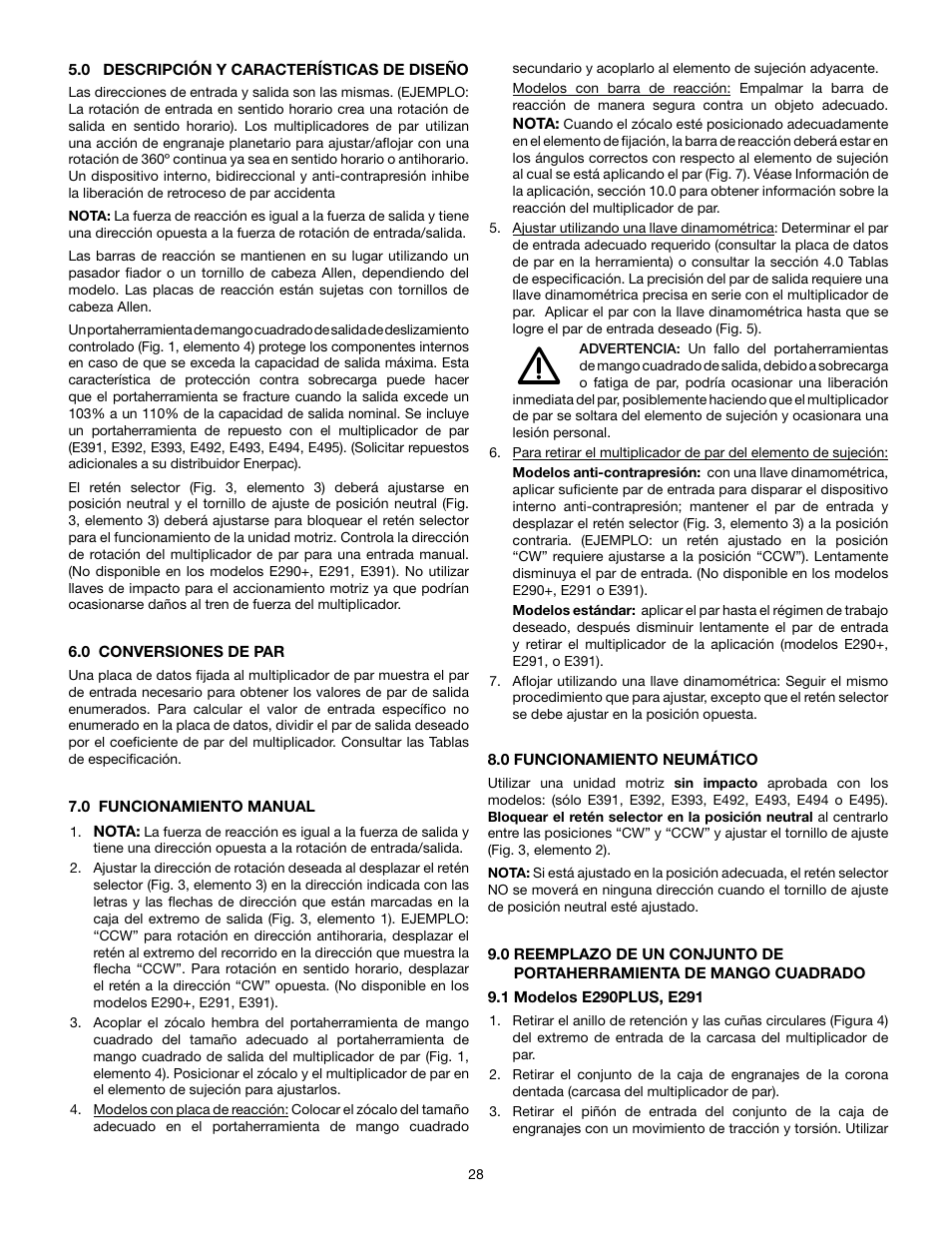 Enerpac E-Series User Manual | Page 28 / 70