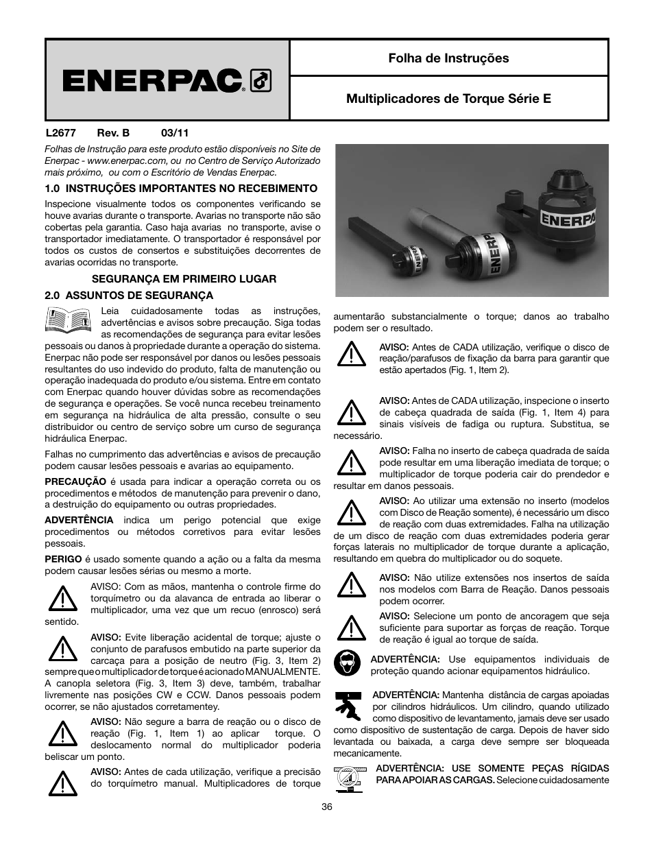 Enerpac E-Series User Manual | Page 36 / 70