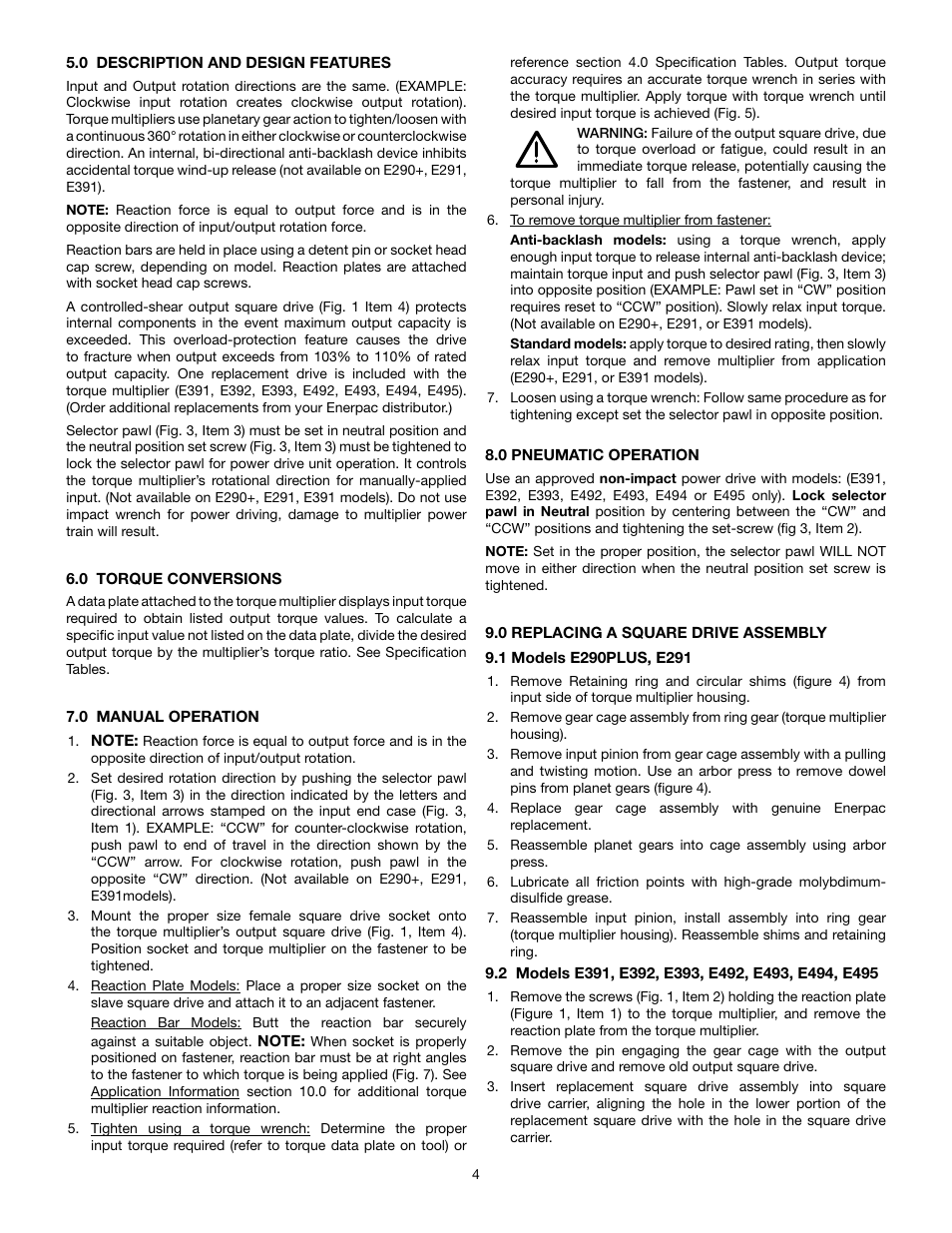 Enerpac E-Series User Manual | Page 4 / 70