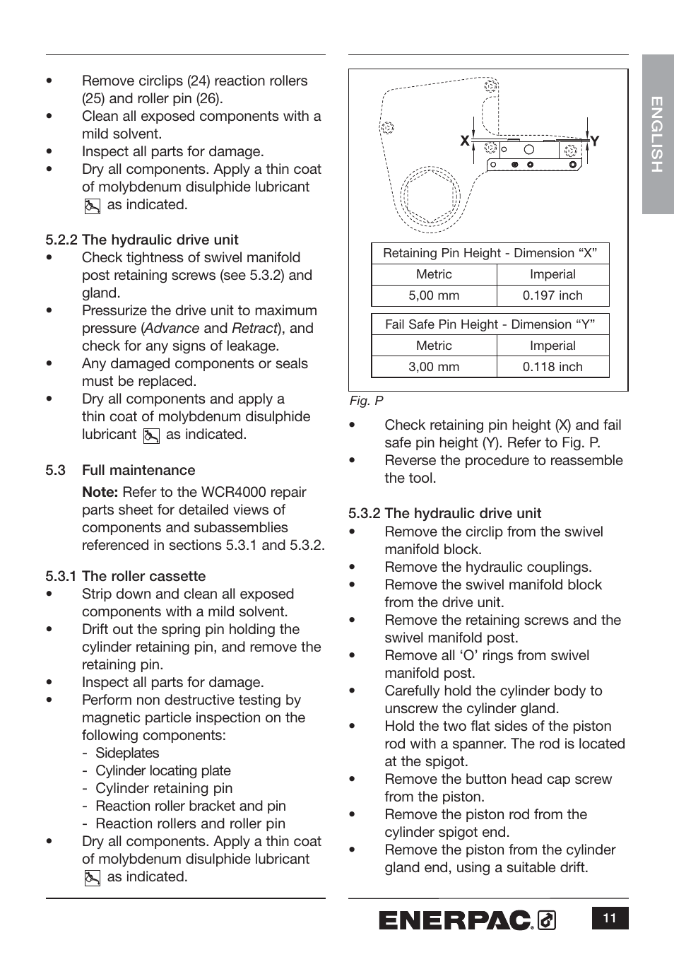 Enerpac WCR-Series User Manual | Page 11 / 20