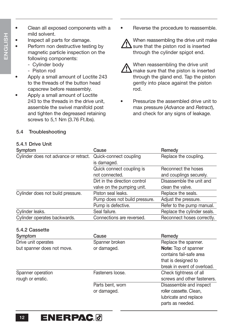 Enerpac WCR-Series User Manual | Page 12 / 20