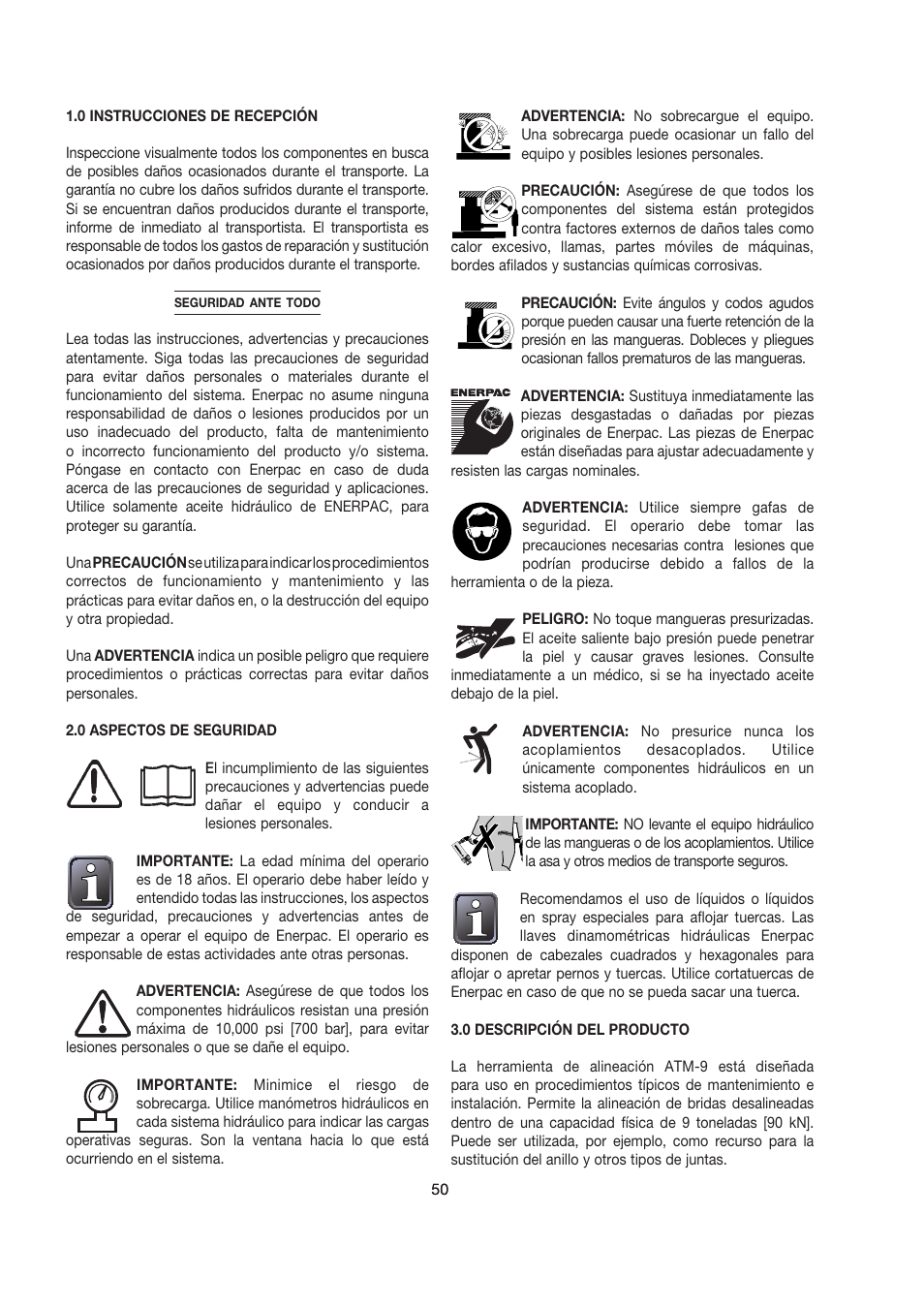 Enerpac ATM-9 User Manual | Page 50 / 136