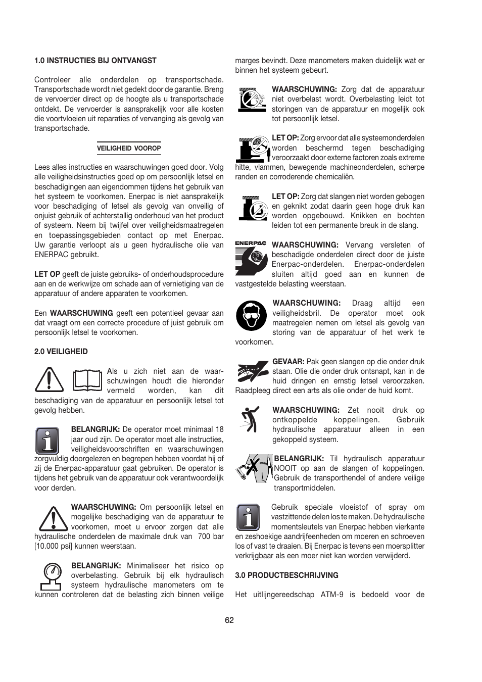 Enerpac ATM-9 User Manual | Page 62 / 136