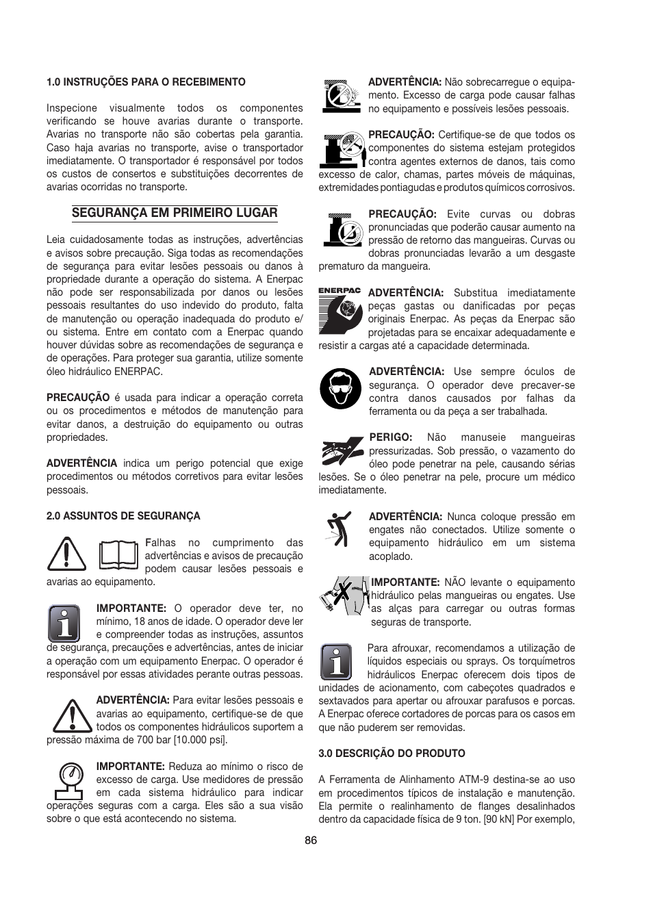 Enerpac ATM-9 User Manual | Page 86 / 136
