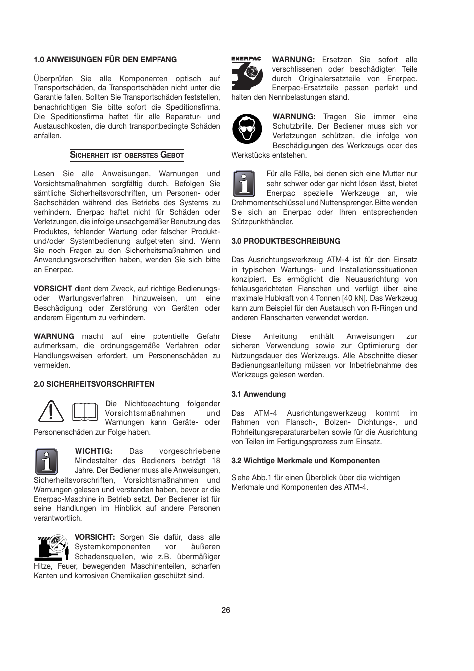 Enerpac ATM-4 User Manual | Page 26 / 136