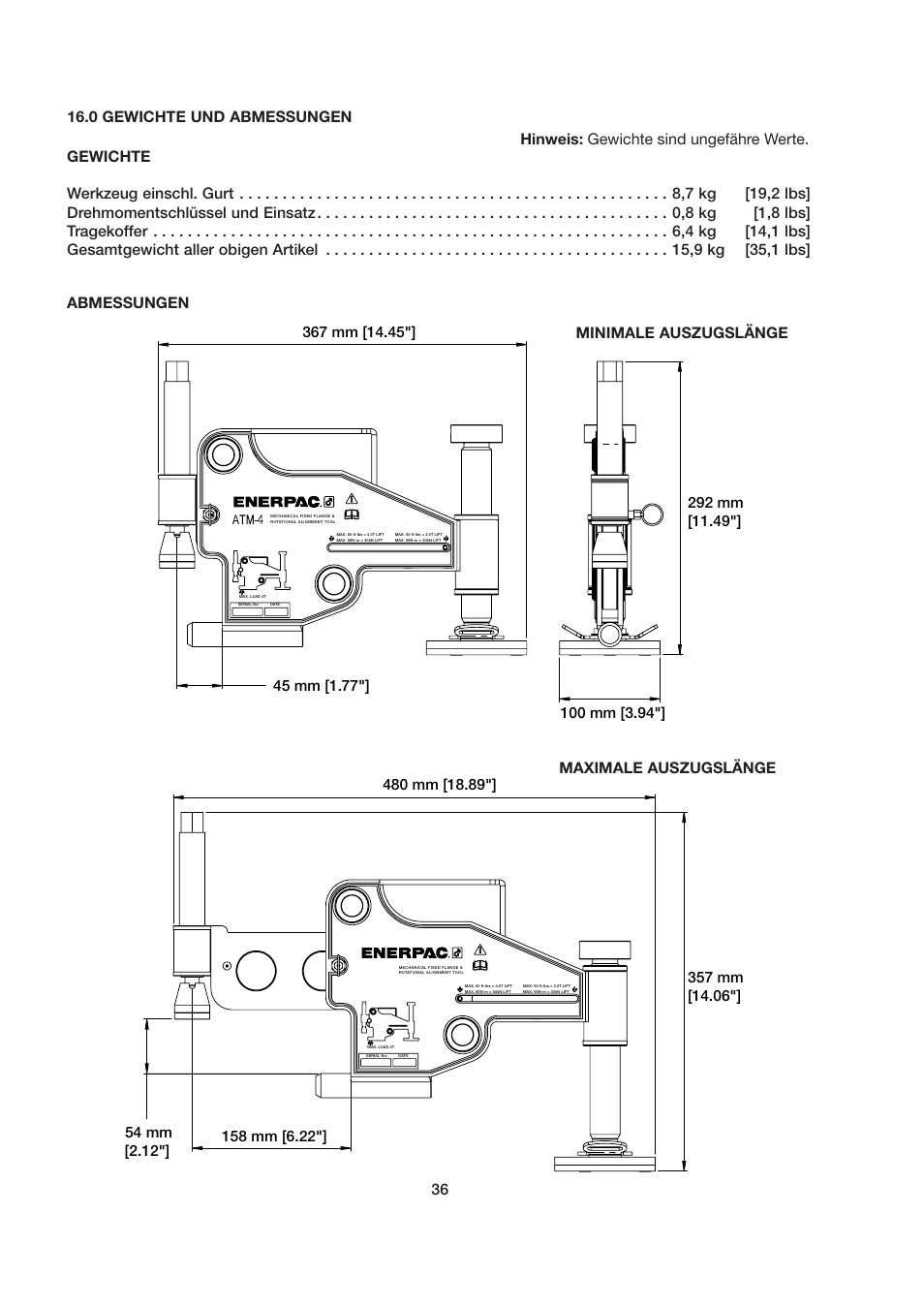 Enerpac ATM-4 User Manual | Page 36 / 136