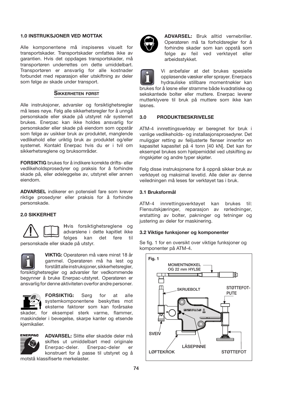 Enerpac ATM-4 User Manual | Page 74 / 136