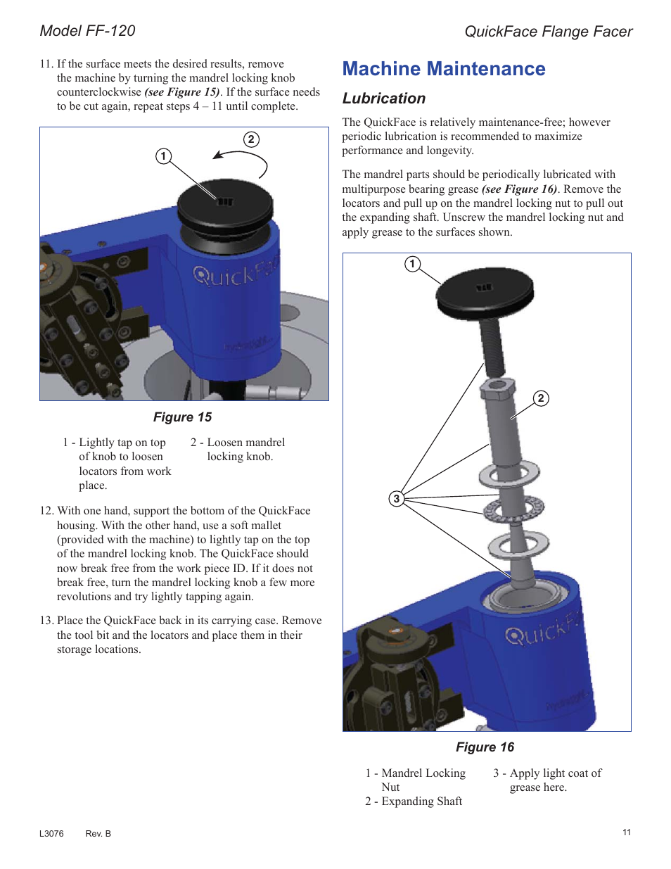 0dfklqh0dlqwhqdqfh, 4xlfn)dfh)odqjh)dfhu, 0rgho)) | Xeulfdwlrq | Enerpac FF-Series User Manual | Page 11 / 164