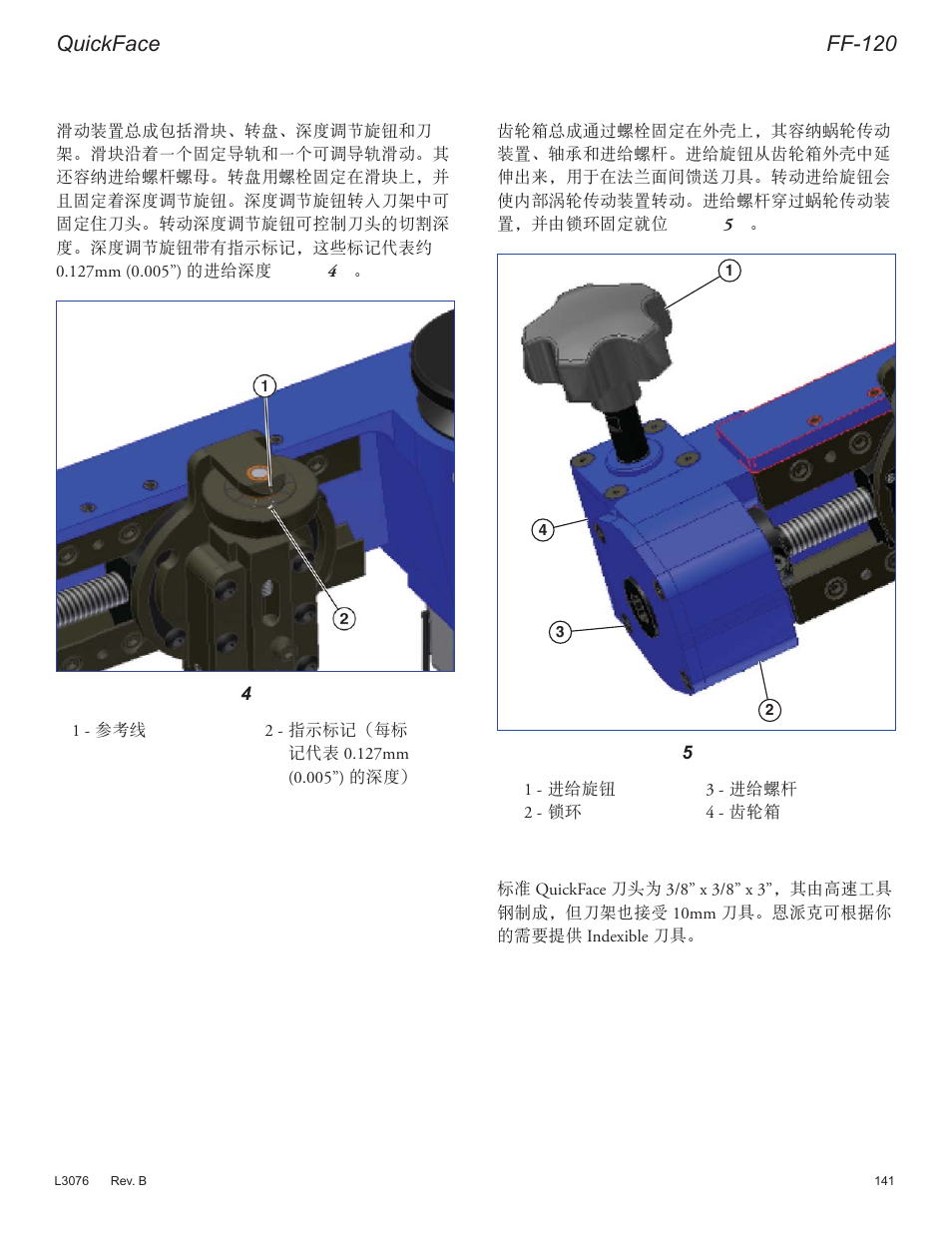 法兰面加工机 型号, 滑动装置总成, 齿轮箱总成 | Quickface, Ff-120 | Enerpac FF-Series User Manual | Page 141 / 164