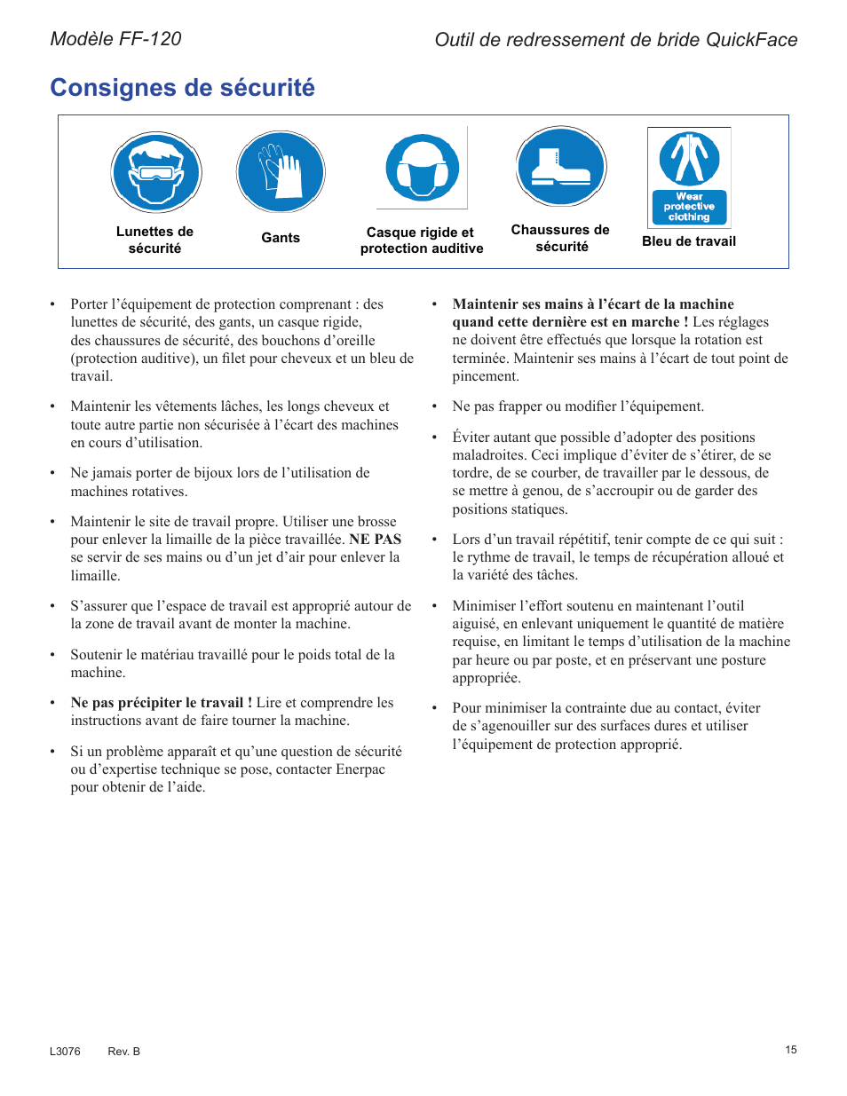 Rqvljqhvghvpfxulwp, 2xwloghuhguhvvhphqwgheulgh4xlfn)dfh, 0rgqoh)) | Enerpac FF-Series User Manual | Page 15 / 164