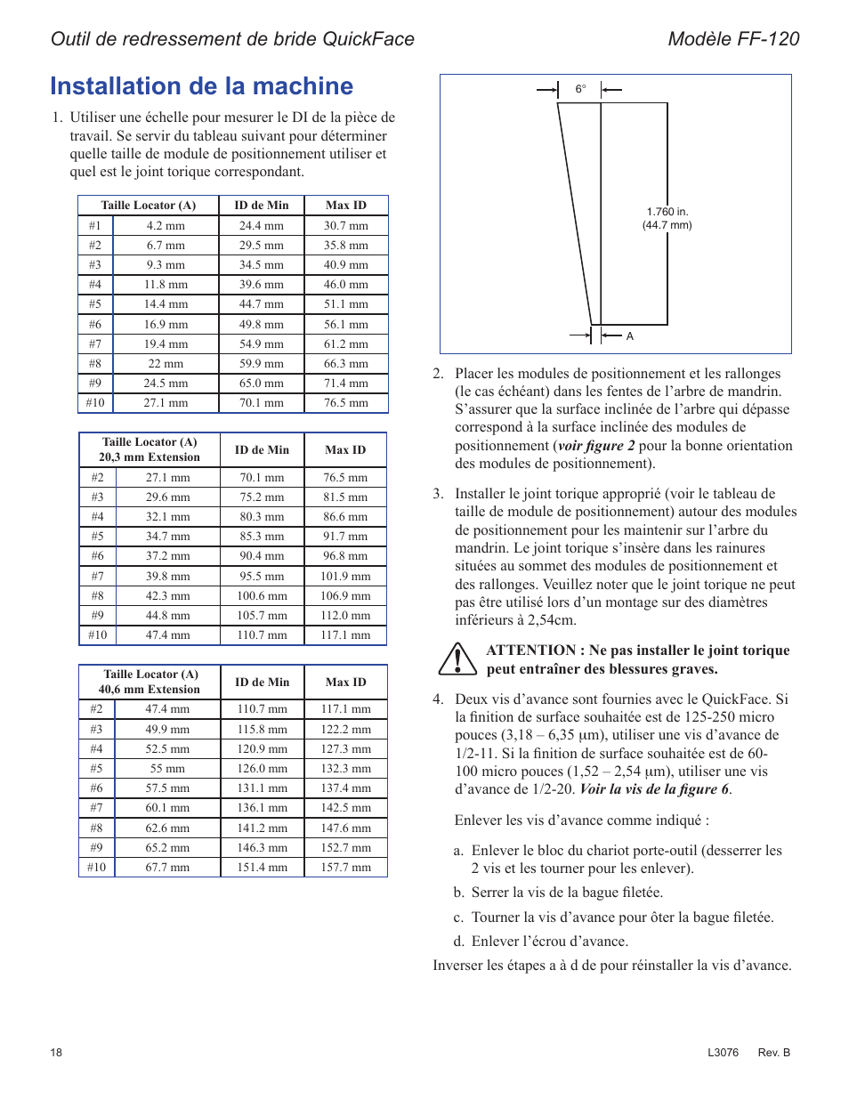 Qvwdoodwlrqghodpdfklqh, 2xwloghuhguhvvhphqwgheulgh4xlfn)dfh 0rgqoh)) | Enerpac FF-Series User Manual | Page 18 / 164