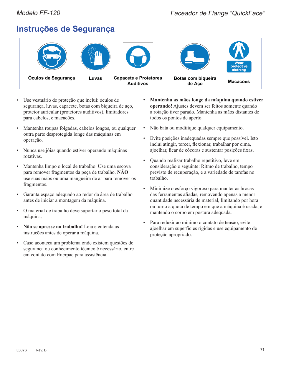 Qvwuxo}hvgh6hjxudqod, Dfhdgrugh)odqjh³4xlfn)dfh´ 0rghor)) | Enerpac FF-Series User Manual | Page 71 / 164