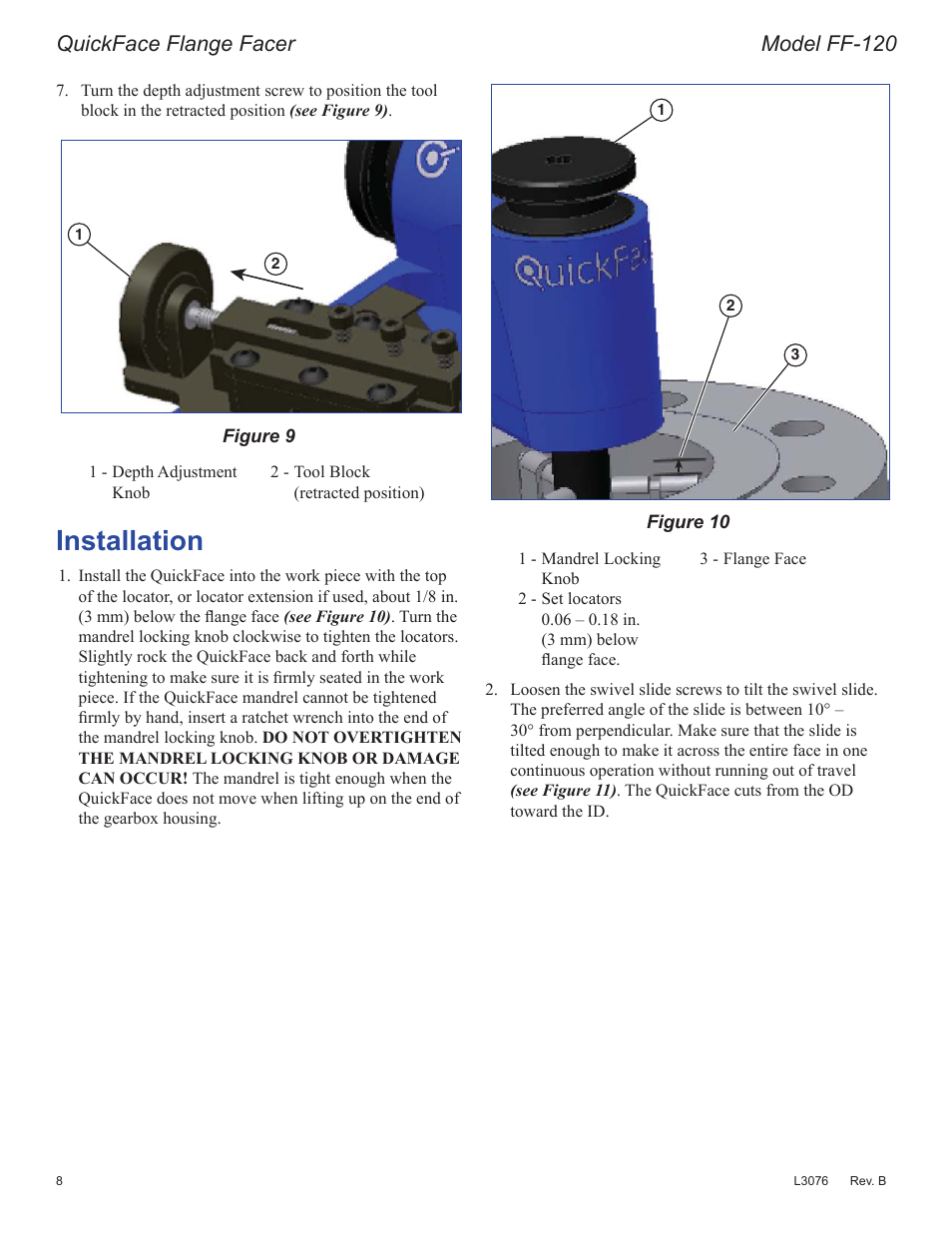 Qvwdoodwlrq, 4xlfn)dfh)odqjh)dfhu 0rgho)) | Enerpac FF-Series User Manual | Page 8 / 164