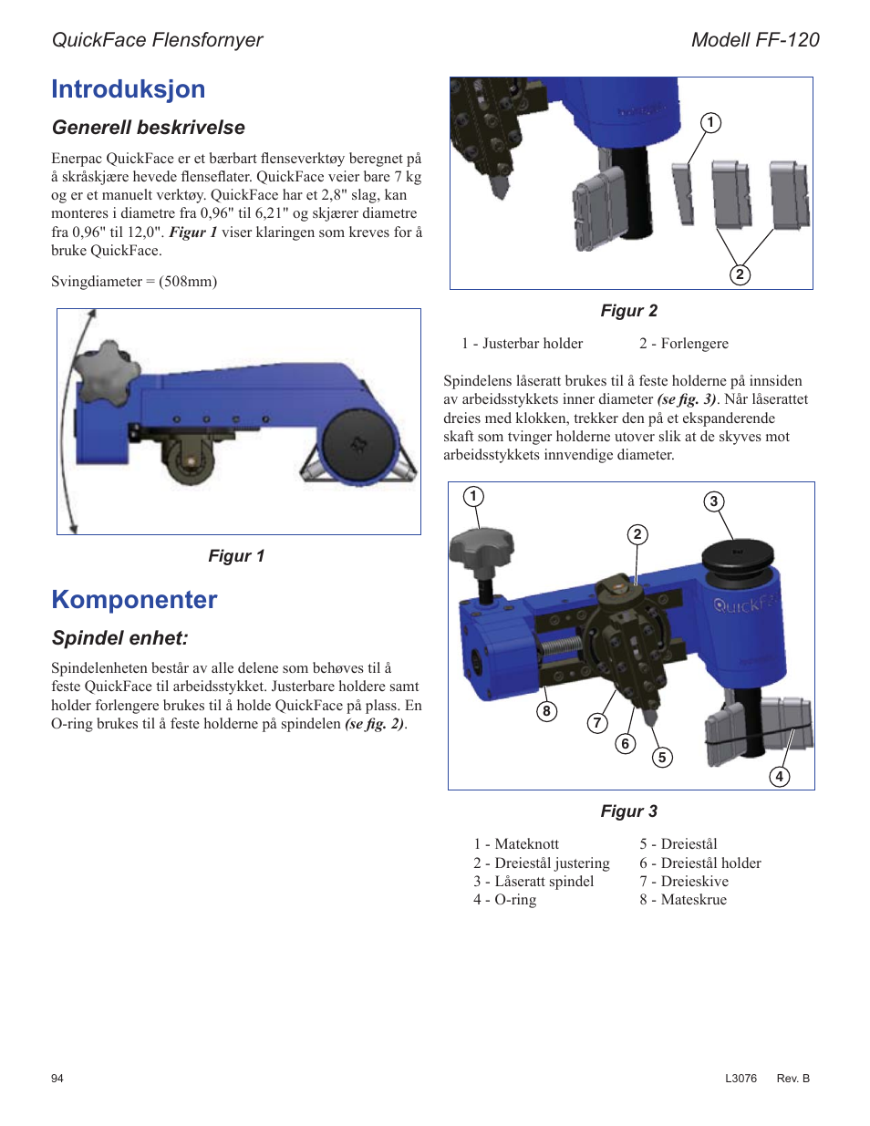 Qwurgxnvmrq, Rpsrqhqwhu, 4xlfn)dfh)ohqviruq\hu 0rghoo)) | Hqhuhooehvnulyhovh, 6slqghohqkhw | Enerpac FF-Series User Manual | Page 94 / 164