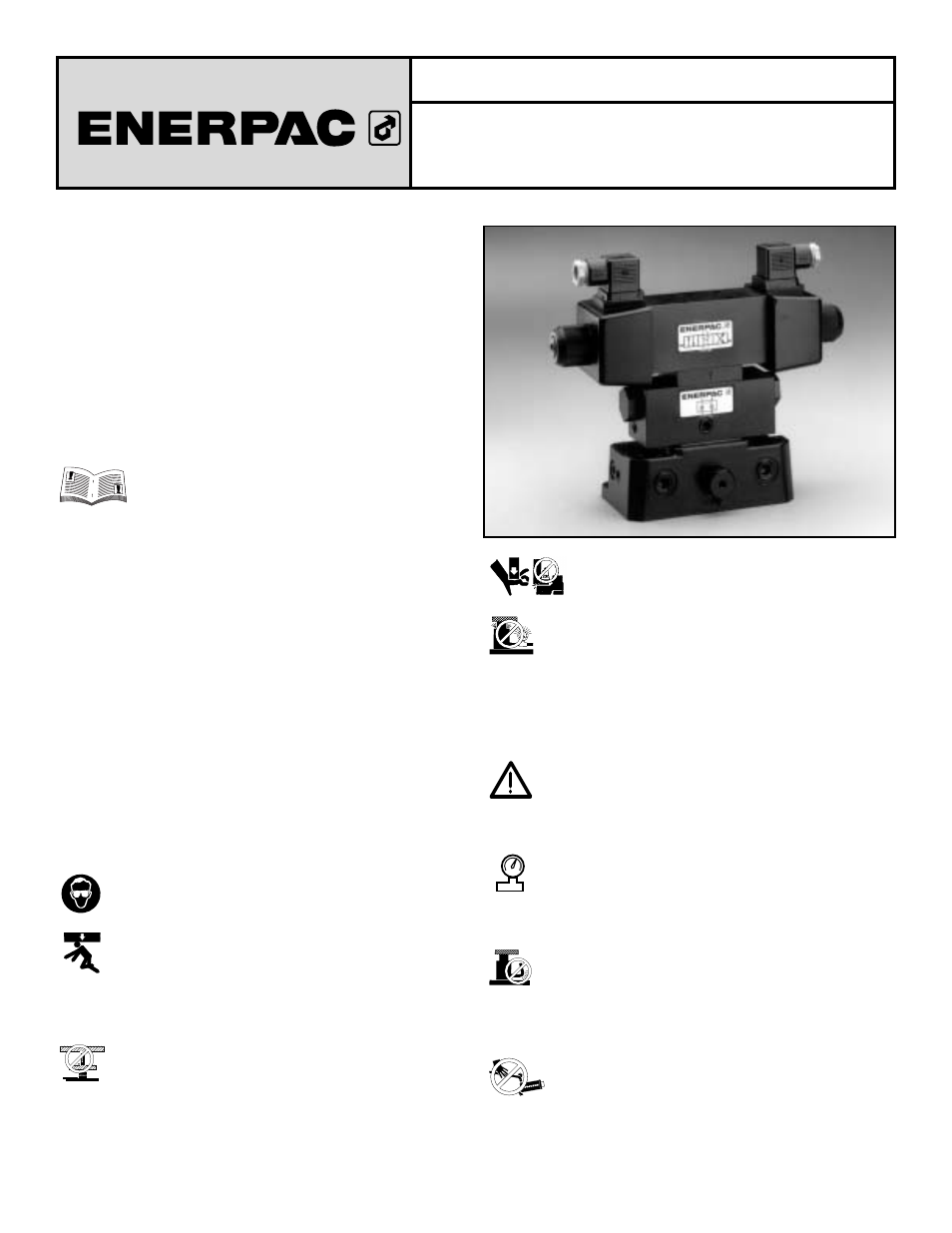 Informazioni sulla sicurezza, Foglio istruttivo valvole modulari | Enerpac VE-Series User Manual | Page 12 / 24