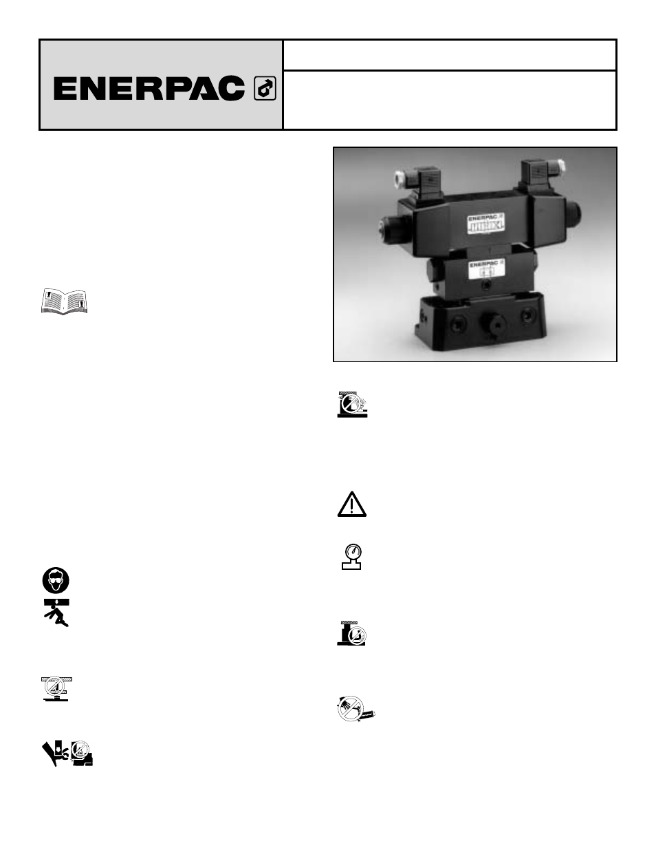 Seguridad primero, Hoja de instrucciones válvulas modulares | Enerpac VE-Series User Manual | Page 16 / 24