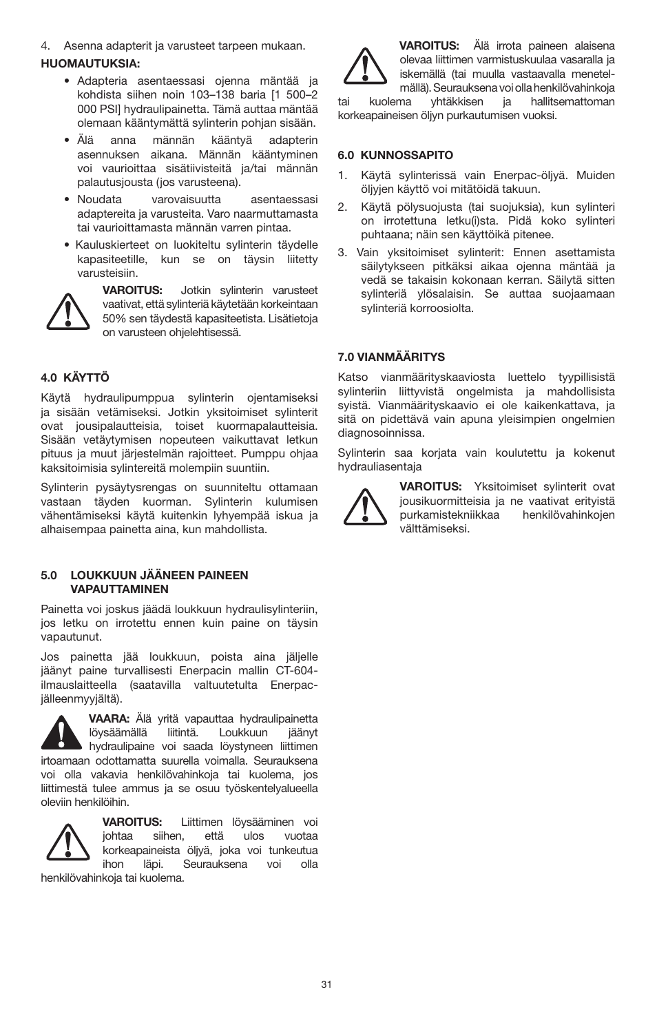 Enerpac RWH-Series User Manual | Page 31 / 52