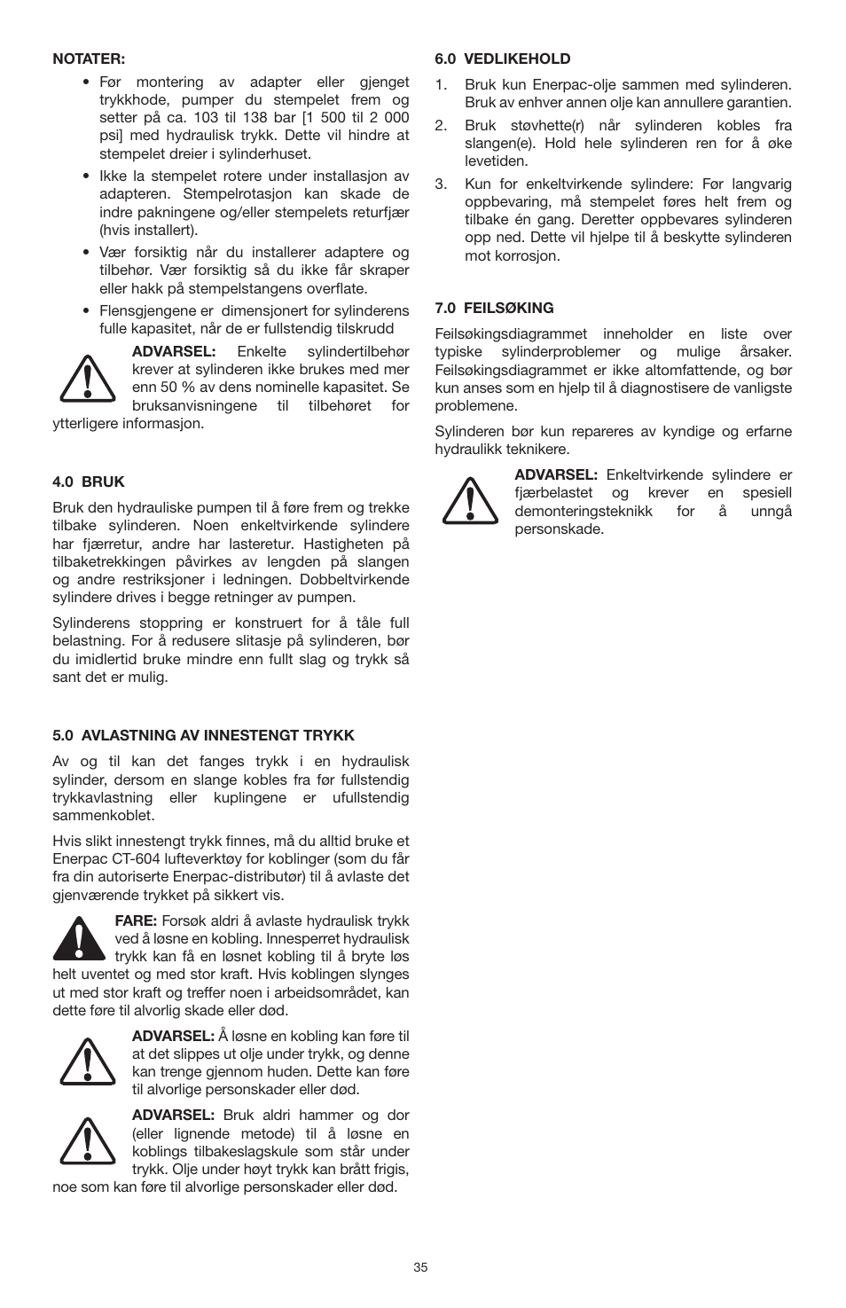 Enerpac RWH-Series User Manual | Page 35 / 52