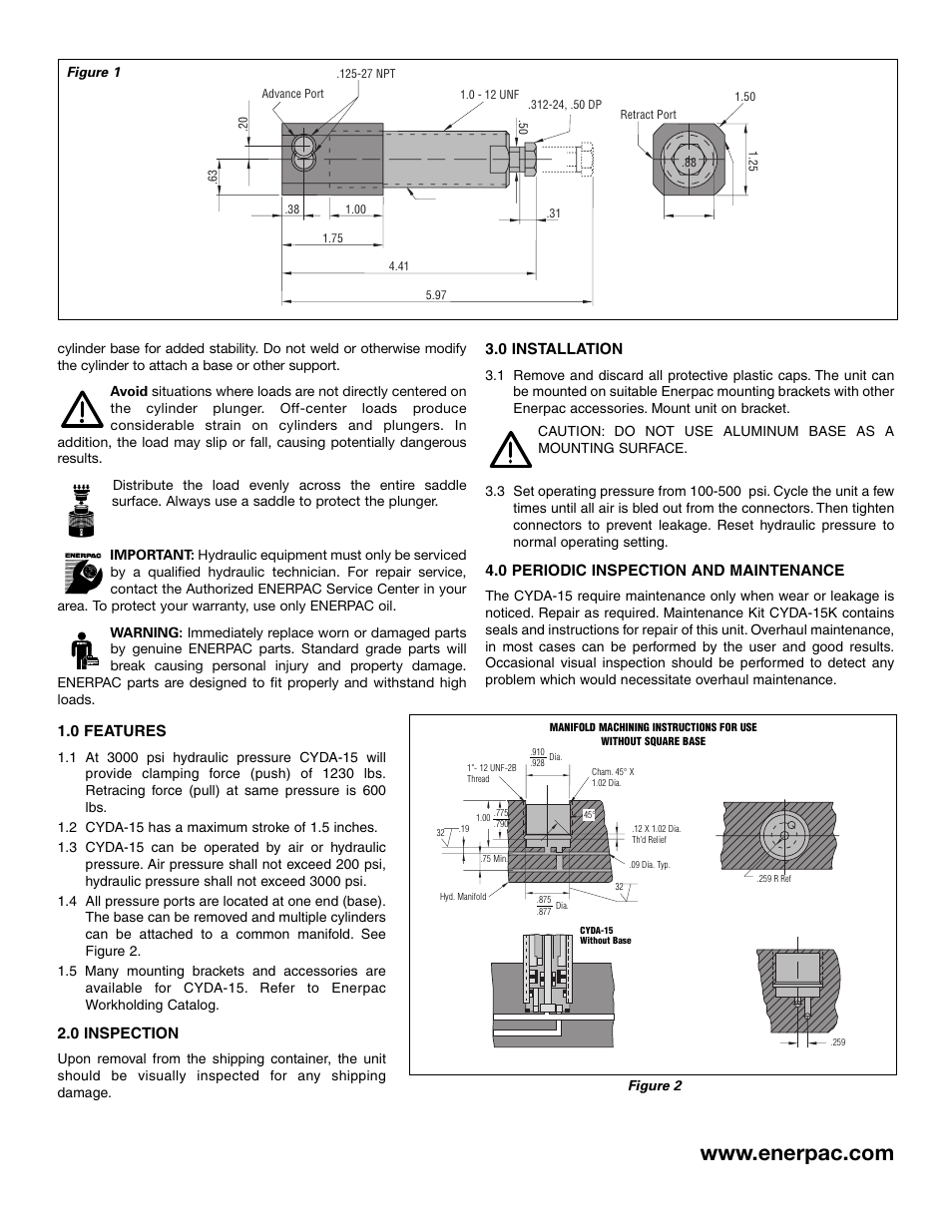 Enerpac CYDA-Series User Manual | Page 2 / 2