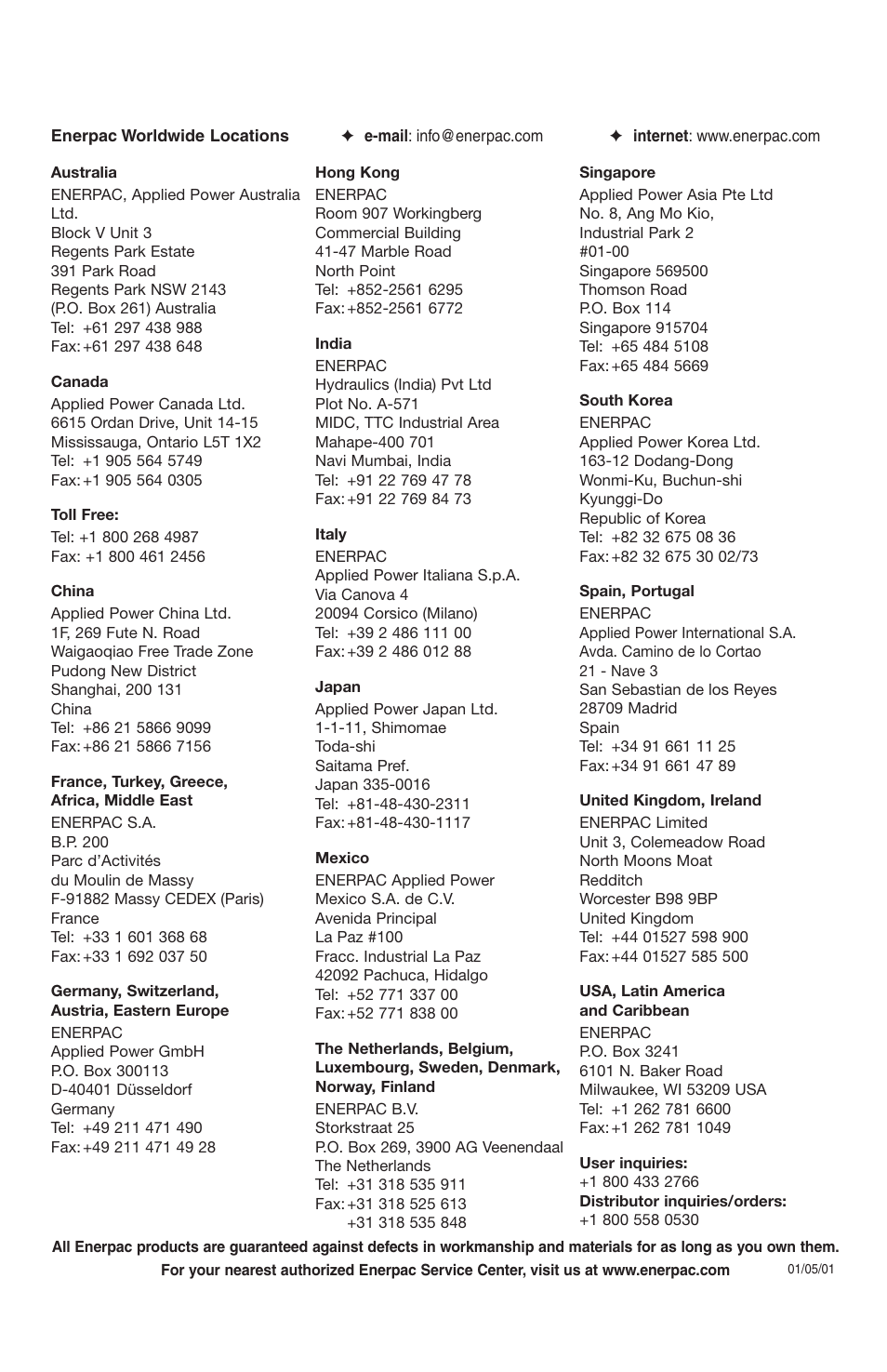 Enerpac ECM-Series User Manual | Page 36 / 36