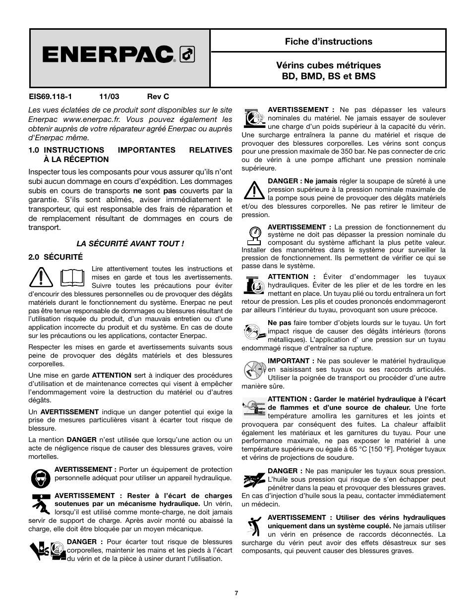 Enerpac BMS-Series User Manual | Page 7 / 32
