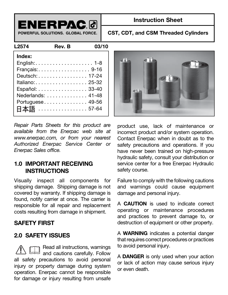 Enerpac CDT-Series User Manual | 66 pages